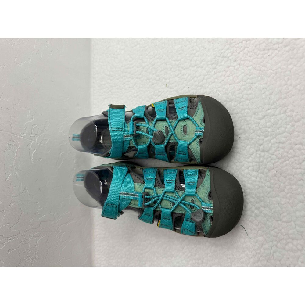 Keen Green Black Sport Sandals Closed Toe Adjustable Strap Lace Lock US 4 EU 37